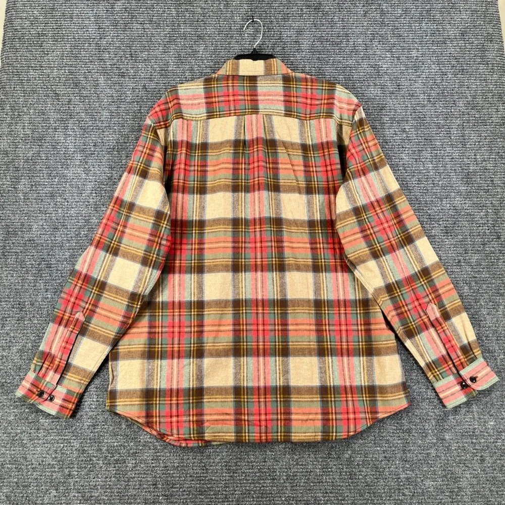 L.L. Bean Flannel Shirt Mens L Plaid Button Down Long Sleeve Outdoor Casual
